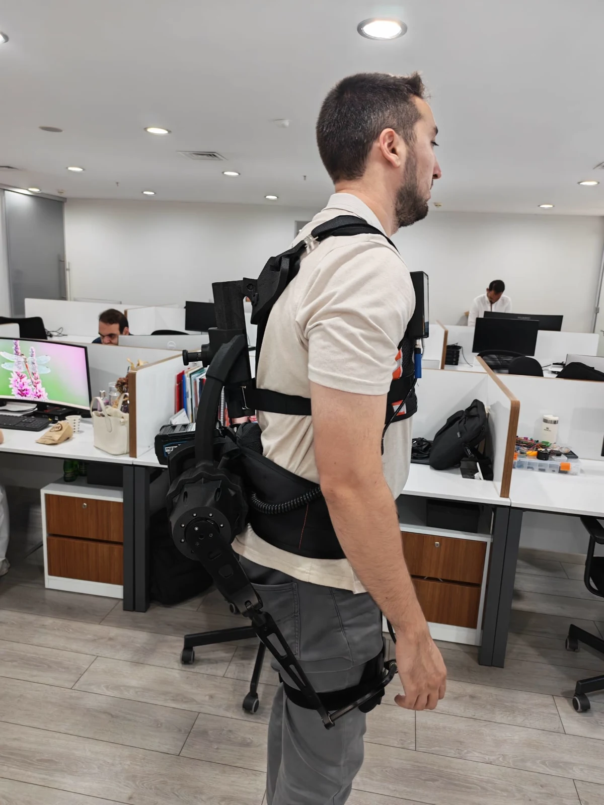 Side view of the actual V-UP prototype worn by a user