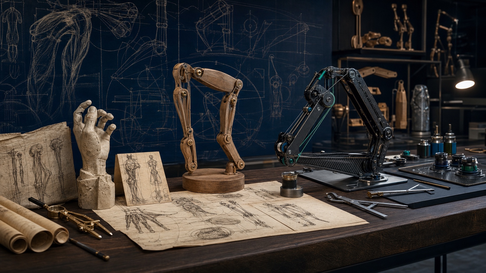Mechanical studies connecting historical engineering methods with modern robotics